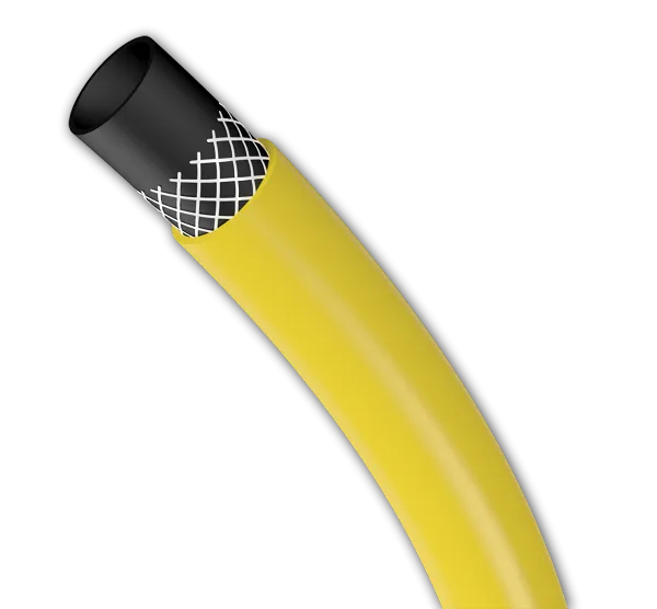 Шланг ПВХ поливочный армированный Родничок 5/8" 10м  (желтый)