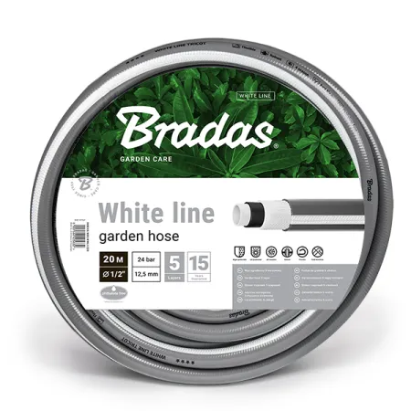 Шланг ПВХ поливочный армированный BRADAS WHITE LINE 5/8" 30м
