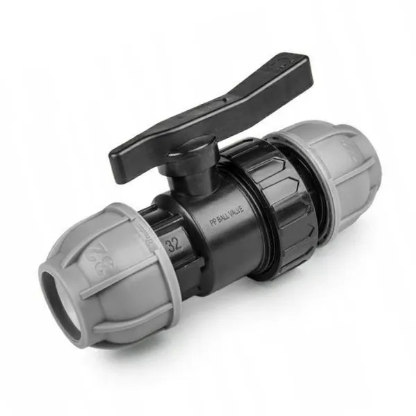 Кран BRADAS ПЭ КРБ-5 PN10 зажим 32мм - 32мм